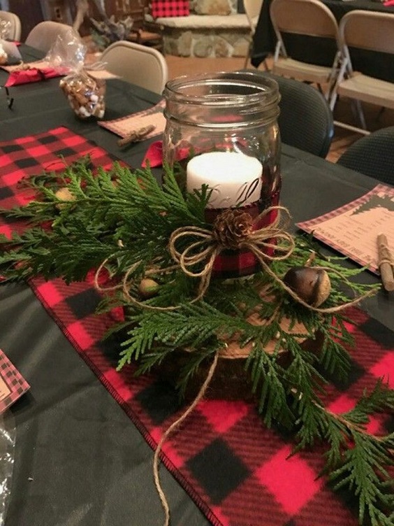 red and black plaid table runner wooden and green centerpieces for red and black wedding colors red black and green