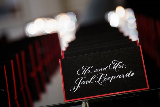black name card with silver calligraphy for red and black wedding colors red black and silver