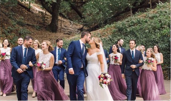 navy blue mens suits and mauve bridesmaid dresses for navy gold and mauve wedding color combo