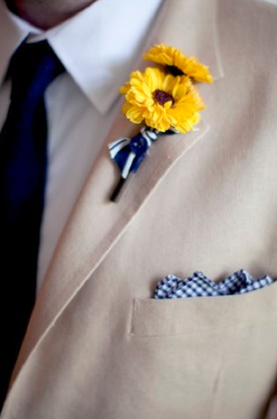 yellow wedding boutonniere