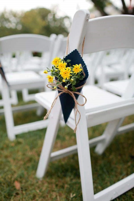 navy blue wedding chair sashes