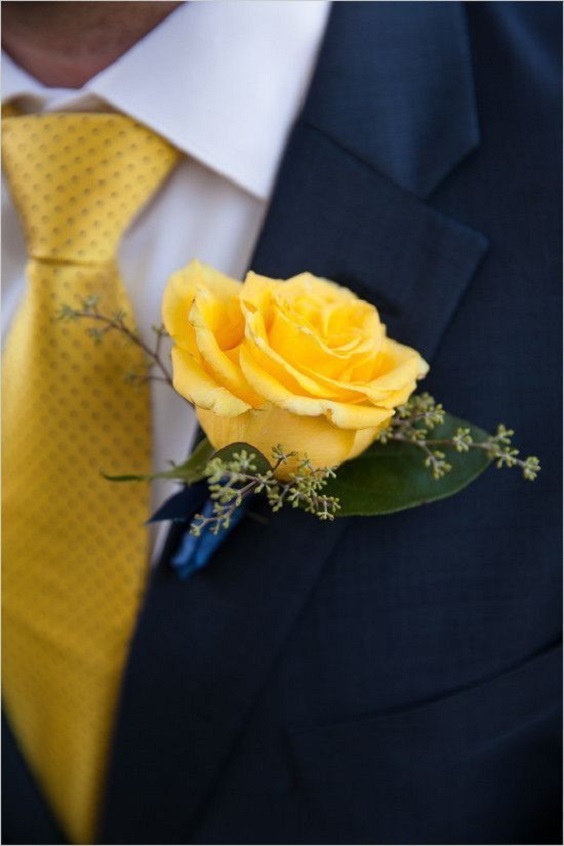 yellow wedding boutonniere
