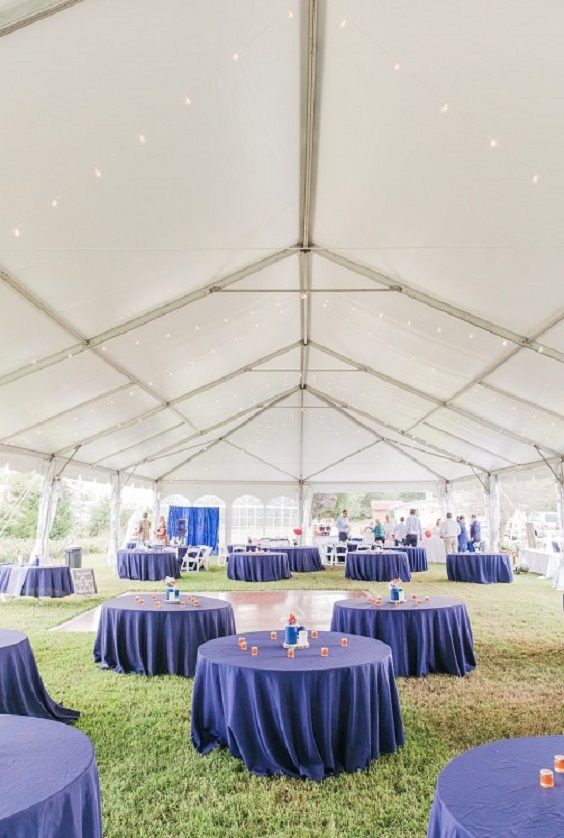 navy blue wedding tablecloth for navy blue and coral wedding color beach