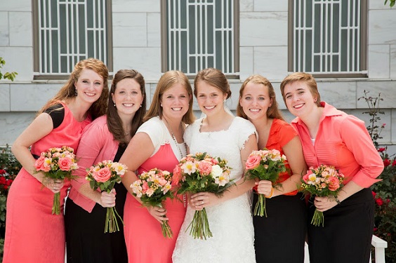 coral bridesmaid dresses white brial gown for navy blue and coral wedding color fall