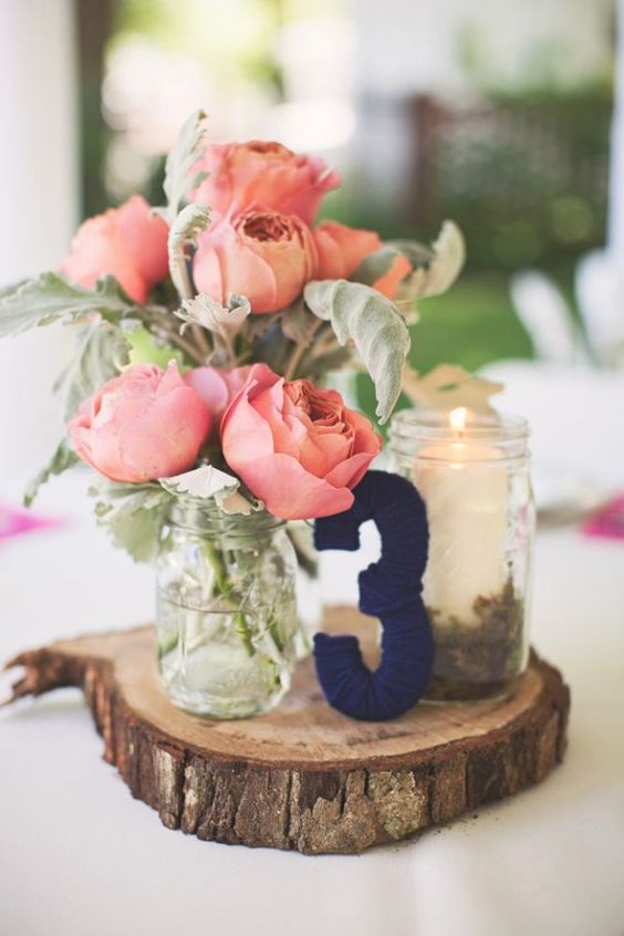 coral flower and navy table numbers in wedding table for navy blue and coral wedding color navy coral rustic