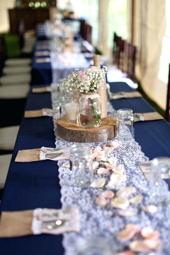 navy table cloth with coral decoration for navy blue and coral wedding color navy coral rustic
