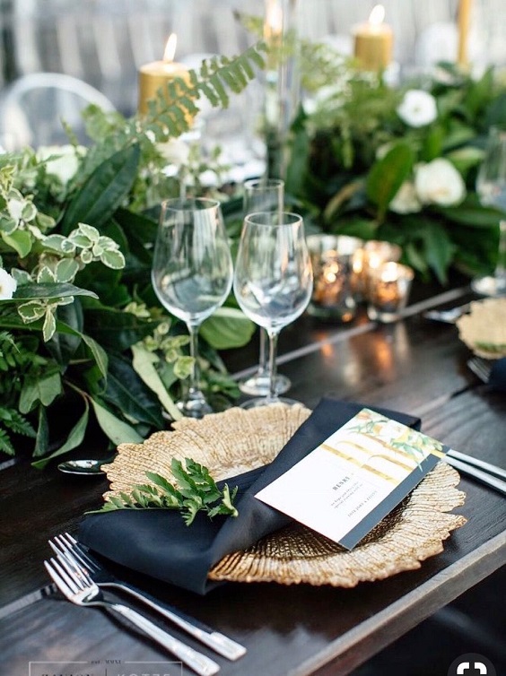 black table napkin gold dinner plate for black gold green black and gold wedding
