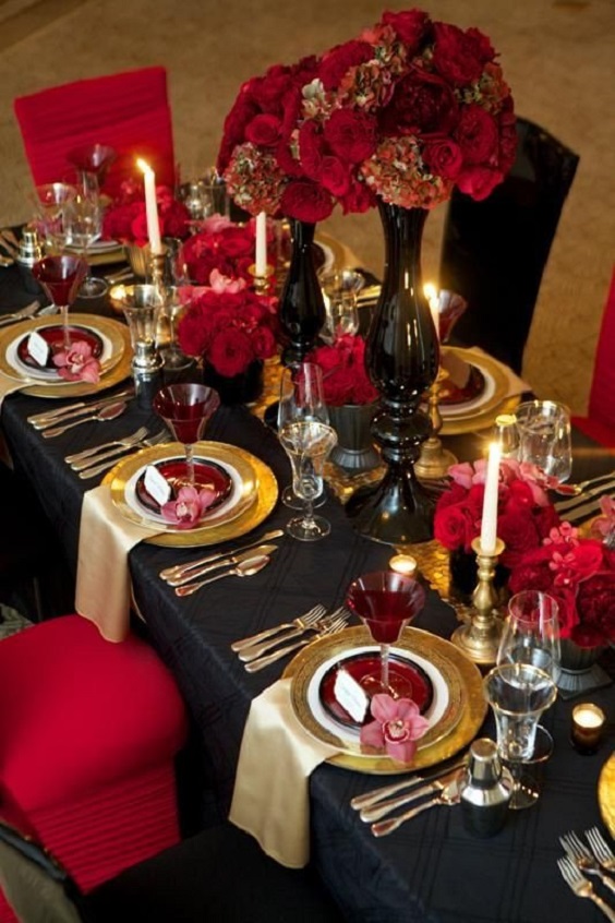 black table cloth gold dinner plate for black gold red black and gold wedding