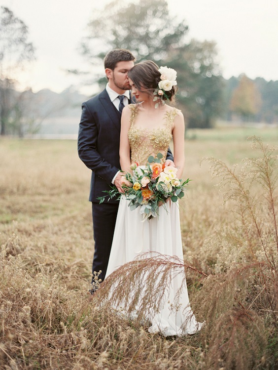 Colors Wedding Black and Gold Fall Wedding Gold Bridal Gown