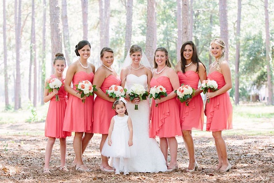 Colors Wedding Coral and Gray Country Barn Wedding Coral