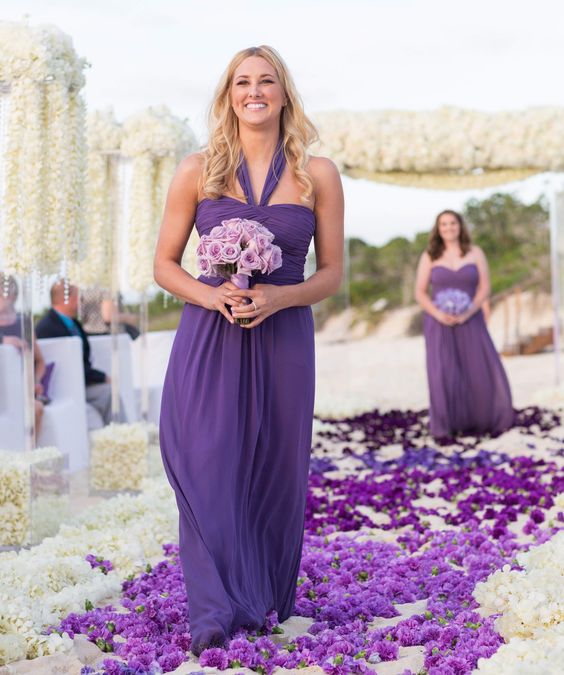 mauve wedding bridesmaid dresses with bouquets for mauve and teal simple beach wedding