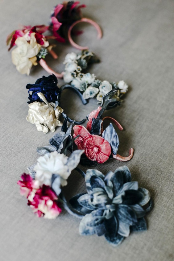 berry and dusty blue flower decorations for rustic outdoor wedding colors berry and dusty blue