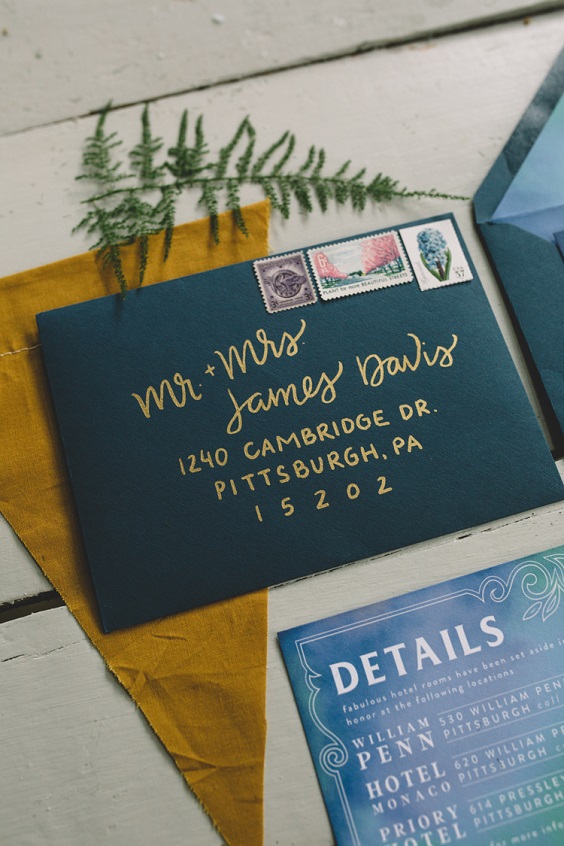 teal invitation for rustic outdoor wedding colors teal and mustard