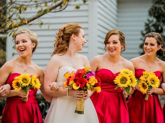 Colors Wedding Sunflower and Red Rose Wedding, Red