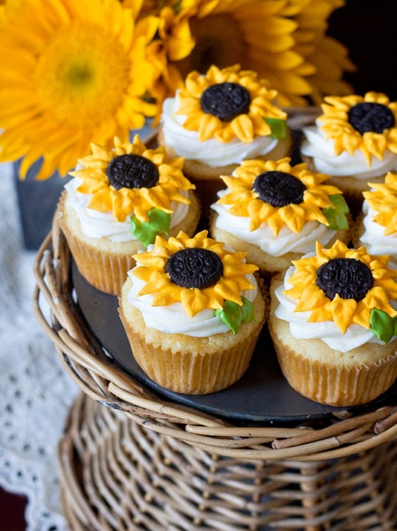 white wedding cupcake shaped sunflowers for sunflower and rose wedding sunflower and black rose