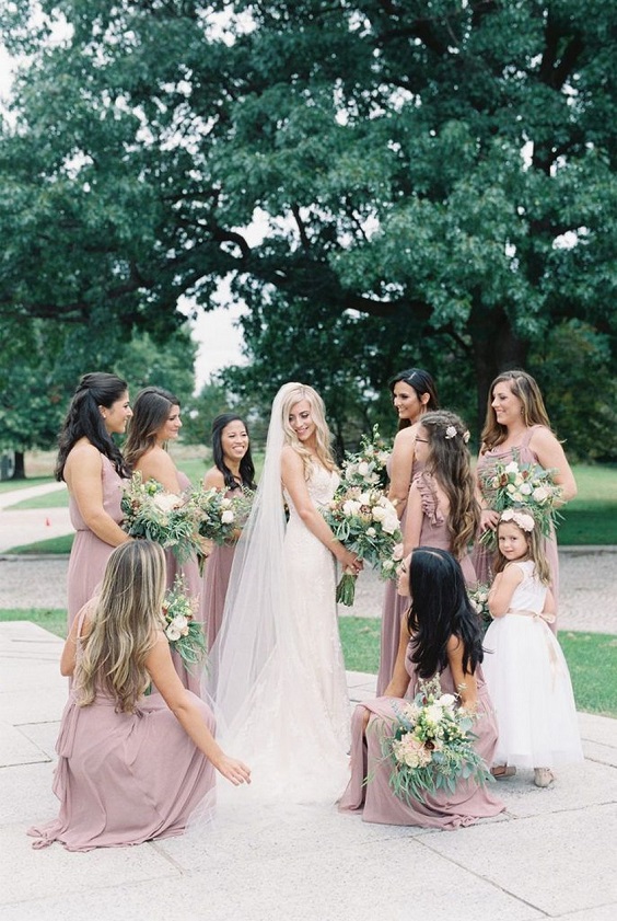 mauve wedding bridesmaid dresses for mauve and green country chic wedding