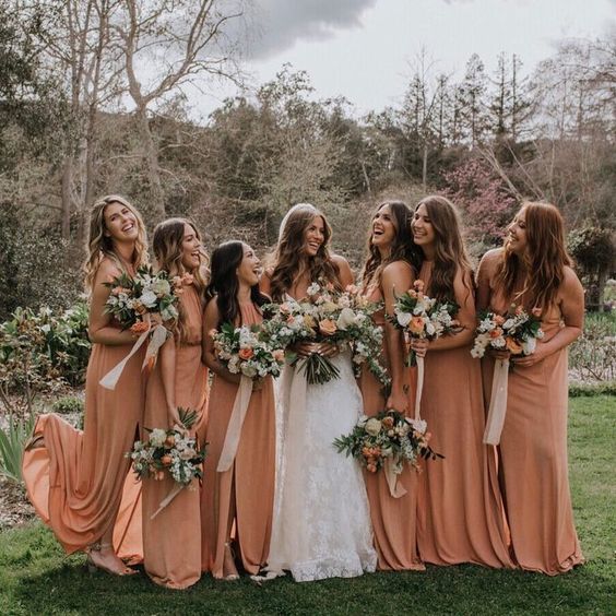 sunset orange wedding bridesmaid dresses for sunset orange and wine country chic wedding