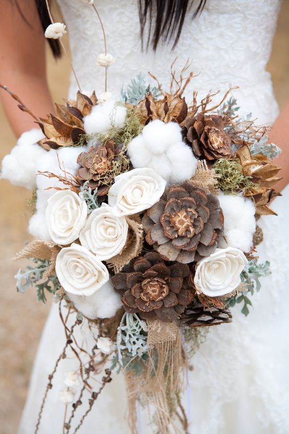 taupe and white wedding bouquets for taupe and white country chic wedding
