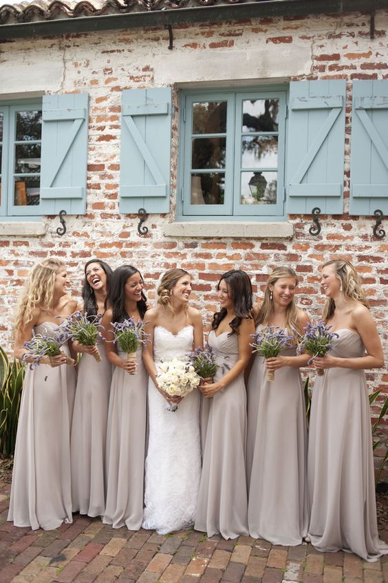 taupe wedding bridesmaid dresses for taupe and white country chic wedding