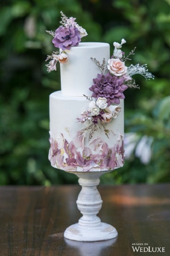lavender wedding cake for lavender red boho chic wedding