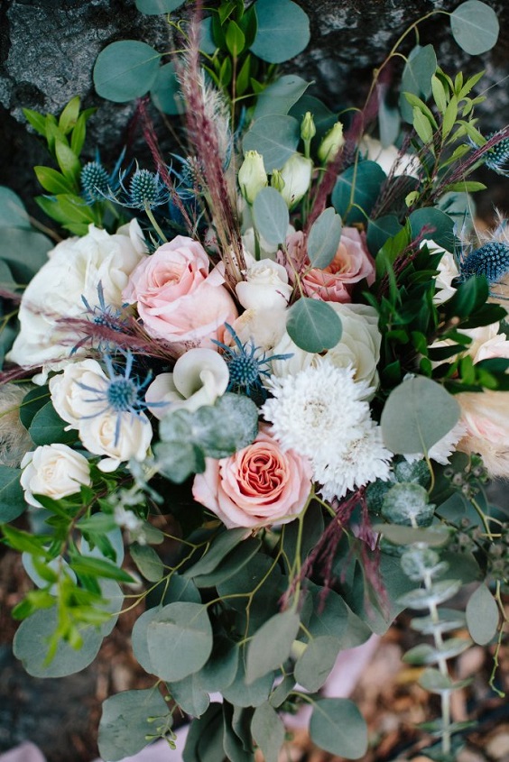 blush and blue wedding ceremony decoration for blush blue outdoor october wedding