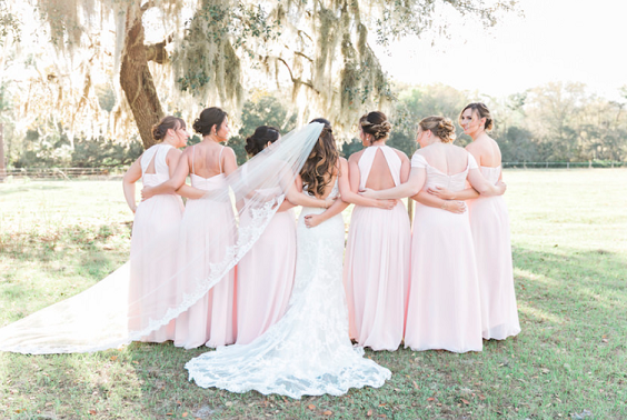 Blush Pink A-line Sweetheart Floral Wedding Dress MW761 | Musebridals