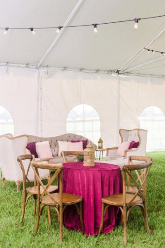 burgundy wedding table cloth for burgundy rustic elegant wedding