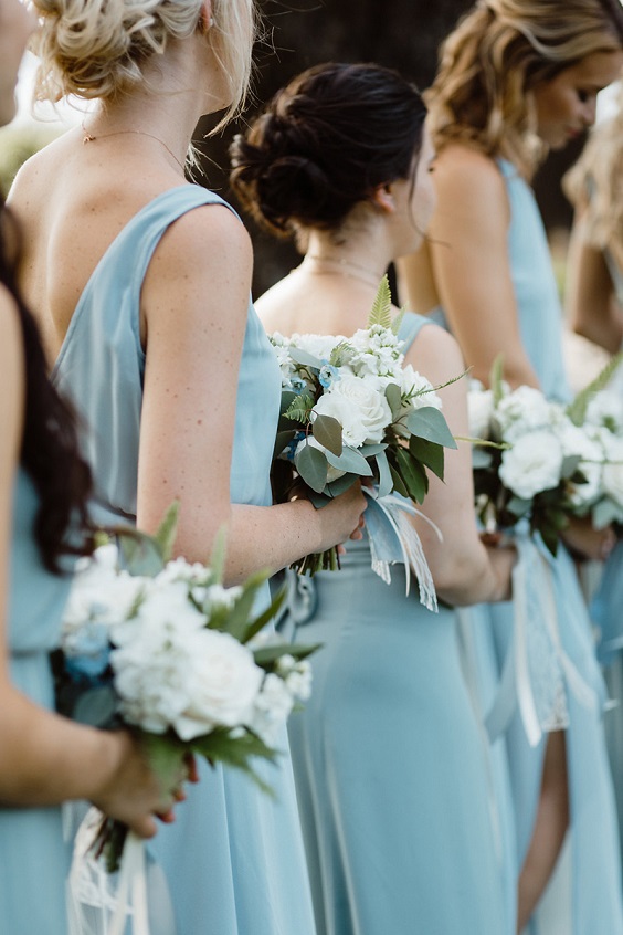 light blue bridesmaid dresses for light blue rustic elegant wedding