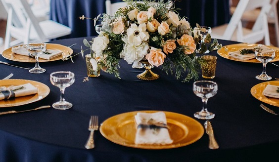 navy blue blush orange table decorations for navy blue blush orange rustic elegant wedding