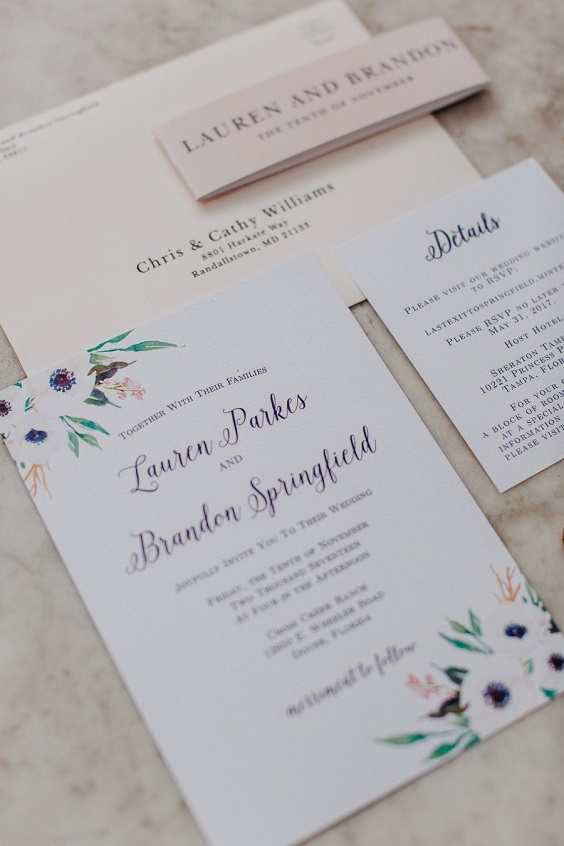 white wedding invitations for white rustic elegant wedding