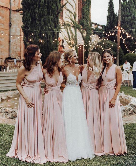 light pink dresses for white barn wedding colors white and light pink