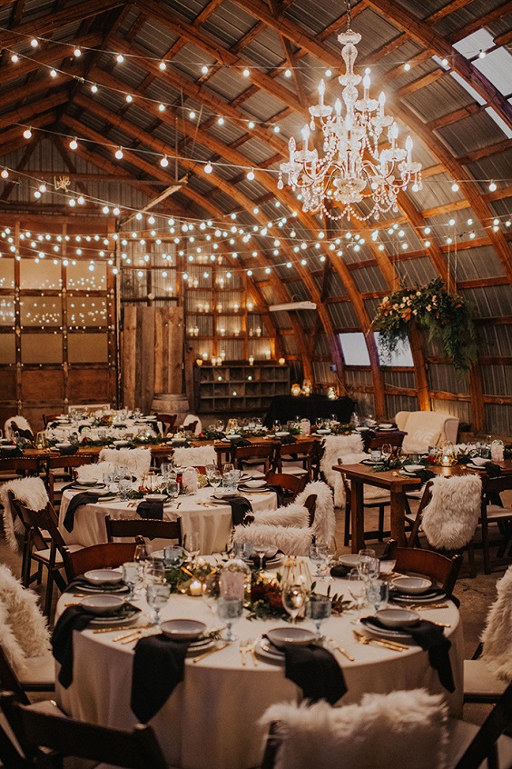barn wedding venue and table setting for white barn wedding colors white brown and black