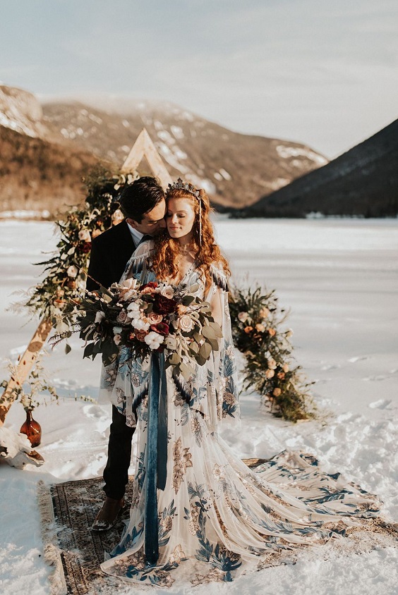 emerald green bohemian bridal gown for white emerald green outdoor winter wedding