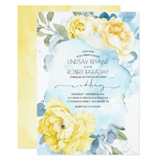 dusty blue and yellow invitations for dusty blue and yellow blue and yellow wedding