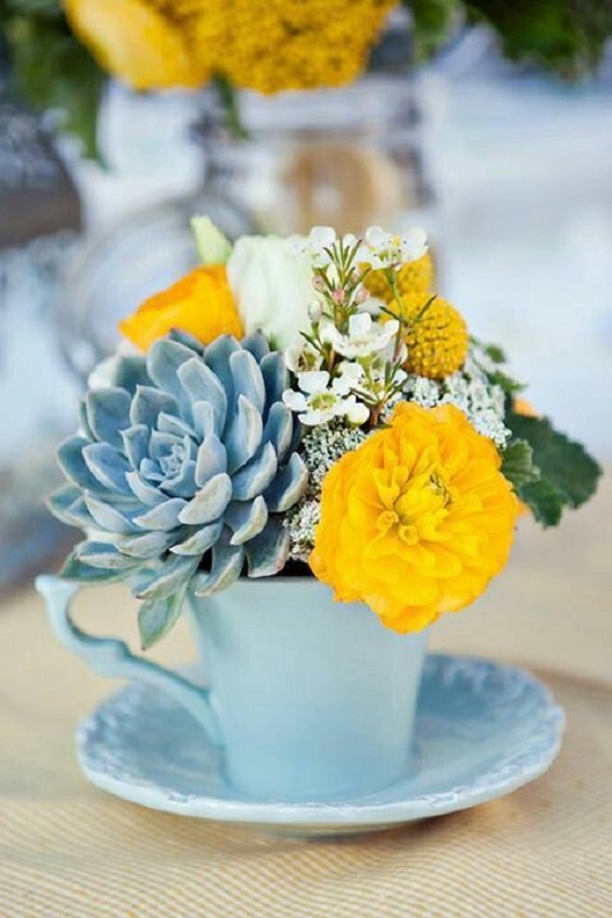 dusty blue and yellow wedding ceremony decoration for dusty blue and yellow blue and yellow wedding