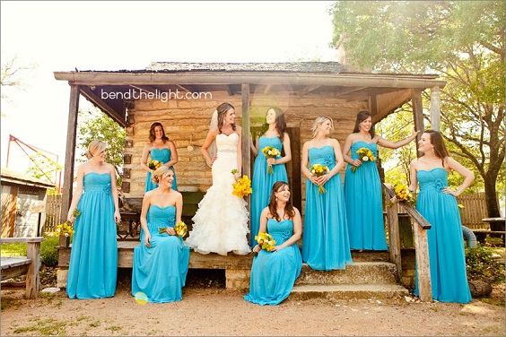Bridesmaid dresses royal blue and yellow top