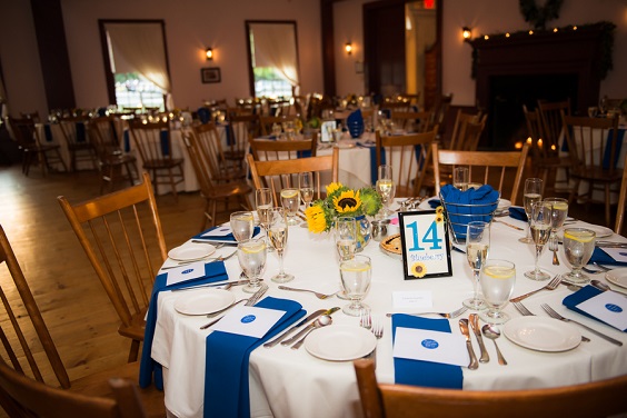 royal blue table napkin yellow centerpiece for royal blue yellow blue and yellow wedding