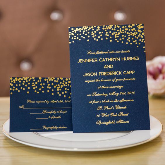 navy blue and gold invitations for navy blue gold blue and yellow wedding
