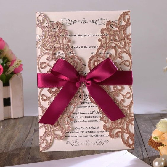 rose gold burgundy wedding invitations for rose gold rose gold and burgundy wedding