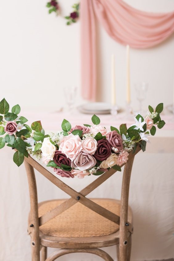 pink mauve rose gold flower swags for pink rose gold rose gold and burgundy wedding