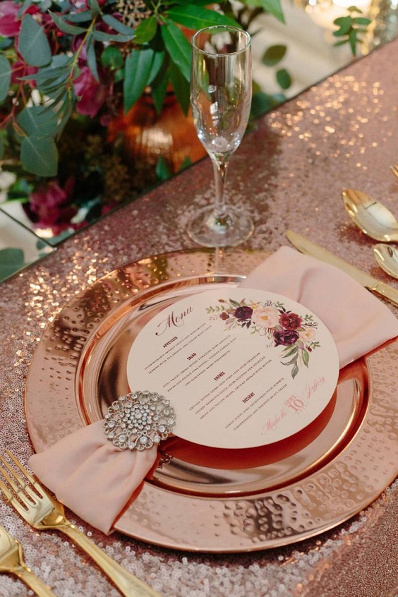 rose gold dinner plate gold knives for rose gold rose gold and burgundy wedding