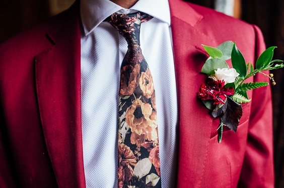 burgundy grooms attires red boutonniere for burgundy rose gold and burgundy wedding