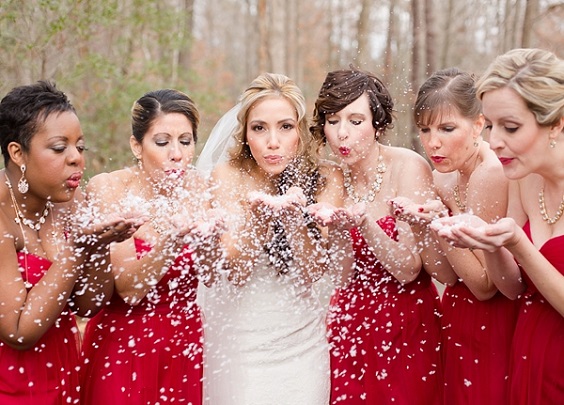 red and white wedding dresses