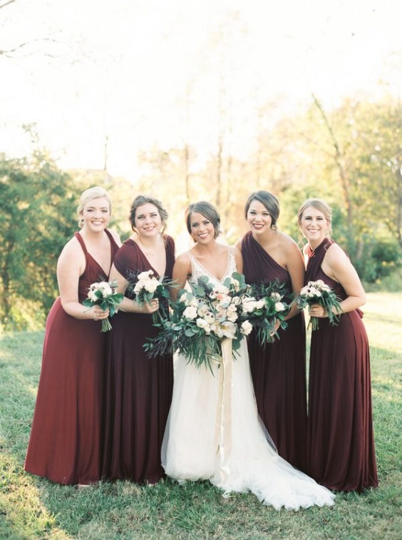Oxblood bridesmaid sale dresses
