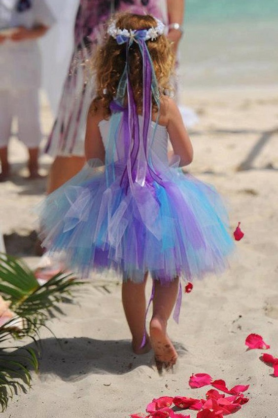 teal and purple flower girl dresses for beach teal and purple wedding