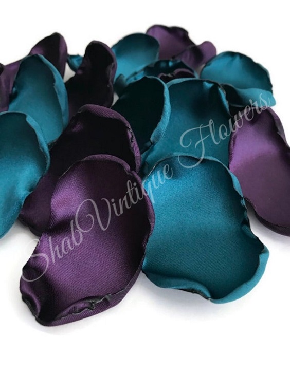 dark teal and purple flower petals for dark teal purple teal and purple wedding