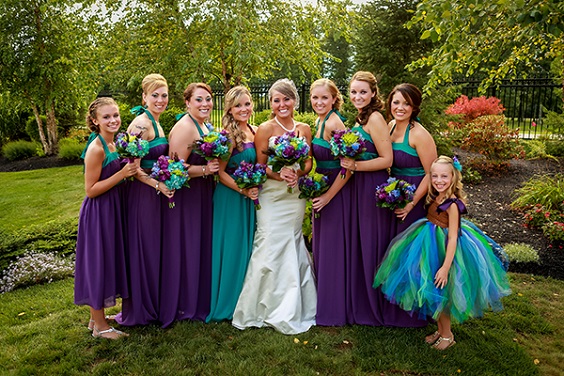 teal and purple bridesmaid dresses flower girl dresses for peacock teal and purple wedding