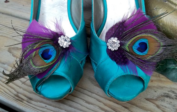 teal and purple shoes for peacock teal and purple wedding