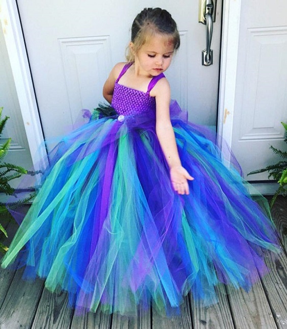 teal and purple flower girl dresses for summer teal and purple wedding