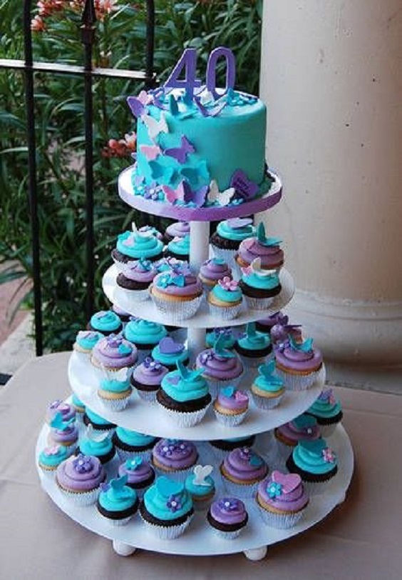 teal and purple wedding cake for summer teal and purple wedding